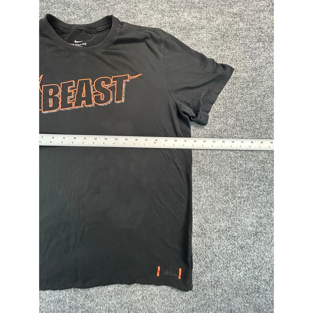 Nike Dri Fit Beast Graphic T Shirt Mens Large Black Orange Athletic Training Tee - Picture 6 of 8